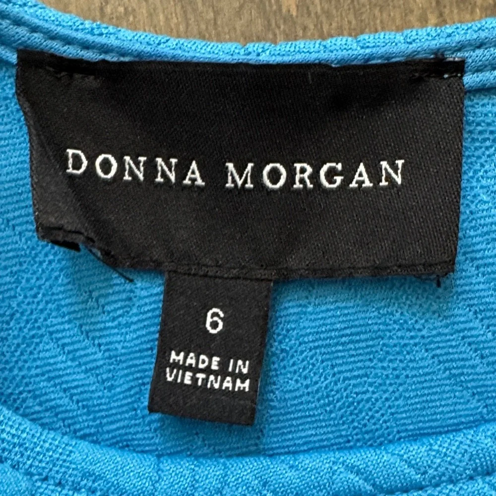 Donna Morgan Vibrant Blue Cap Sleeve Dress - Picture 2 of 5